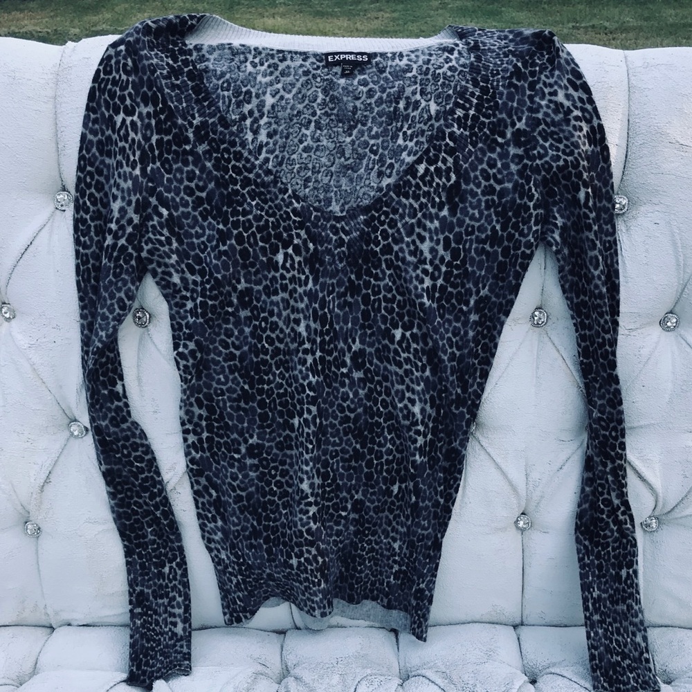 Express Lightweight Leopard Sweater XS